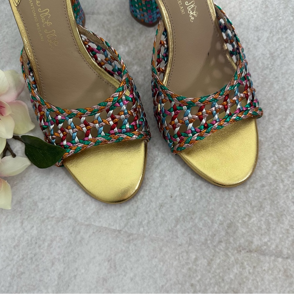 Antonio Melani x The Nat Note Riviera Rainbow Woven Metallic Slip-On Mules - Picture 7 of 16